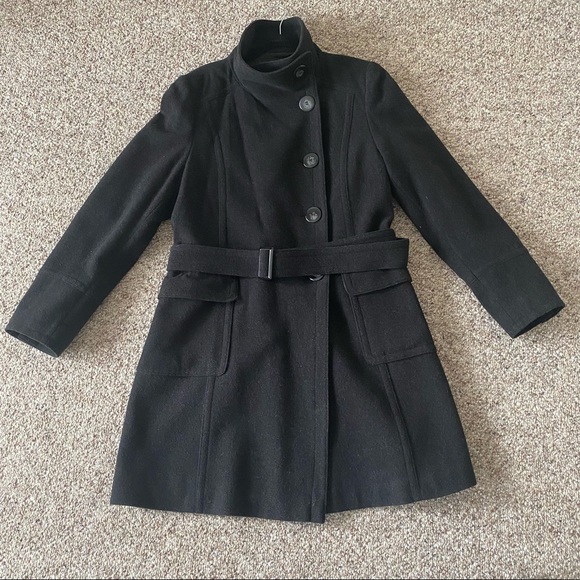 Mexx Black/Grey Wool Coat (Charcoal Color) - Picture 1 of 8